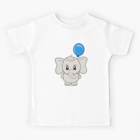 Get my art printed on awesome products. Support me at Redbubble #RBandME: https://www.redbubble.com/i/kids-t-shirt/Kiana-Cute-and-Adorable-Baby-Elephant-Holding-a-Blue-Balloon-Whimsical-and-Adorable-Design-by-titiPrints/164706531.MZ153?asc=u Elephant Clothes, Blue Balloon, Blue Balloons, Cute Elephant, Baby One Piece, Adorable Baby, Baby Elephant, Kids Tshirts, Awesome Products