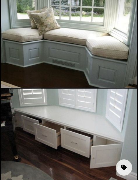 Window Seat Design Modern, Diy Window Seat With Storage, Bay Window Bench Seat, Bench Seat Storage, Build A Window Seat, Bay Window Storage, Modern Window Seat, Window Seat With Storage, Build A Window