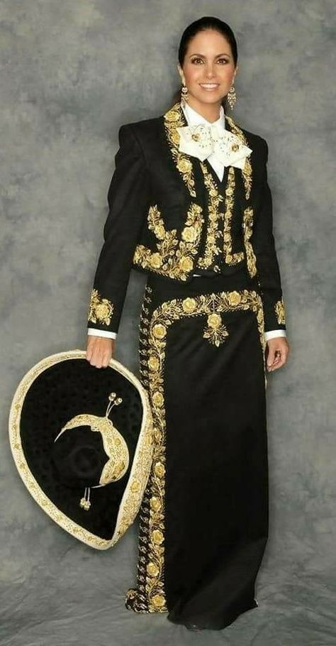 LUCERO Mariachi Women, Mariachi Outfit, Mariachi Suit, Charro Outfit, Mexican Outfits, Charro Suit, Western Skirts, Black Halloween Dress, Mexican Fashion