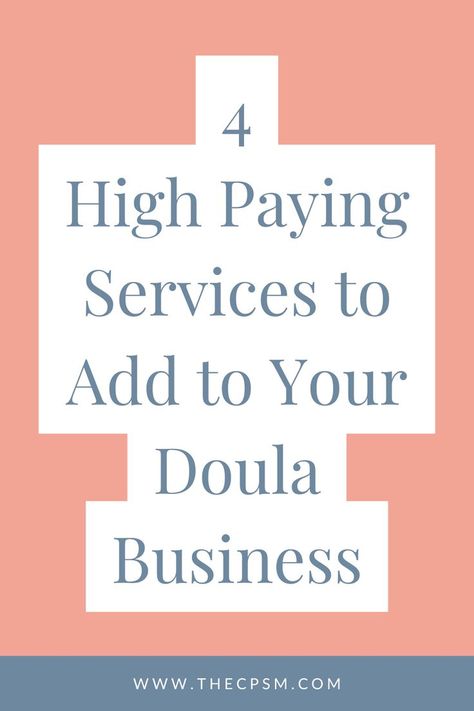 Doulas, are you looking for ways to grow your doula business, get more doula clients & make money as a doula?  Here are 4 services you can add to your doula business to earn an income as a doula outside of typical doula support services.  doula business marketing, doula services to offer, starting a doula business, becoming a postpartum doula, becoming a birth doula, sleep consulting training for doulas, podcast for doulas, doula resources Postpartum Doula Business, Becoming A Doula, Doula Care, Doula Training, Doula Business, Childcare Business, Postpartum Health, Doula Services, Postpartum Doula