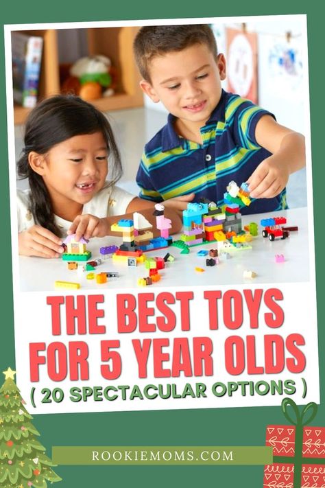 Whether your kiddo is celebrating a birthday or a holiday is just around the corner or you're just looking for some new entertainment this list contains some of the best fun & educational toys around! 5-year-olds are inquisitive and eager to play, which is why it can be tricky to find the right toy for their developmental level. The 20 toys below have been chosen because they can help your 5-year-old develop and hit milestones markers while having fun. #newmoms #giftguide #babytips Presents For Boys, Best Toys, Popular Toys, Indoor Toys, First Time Moms, Mom Help, Old Toys, New Toys, Toys For Girls