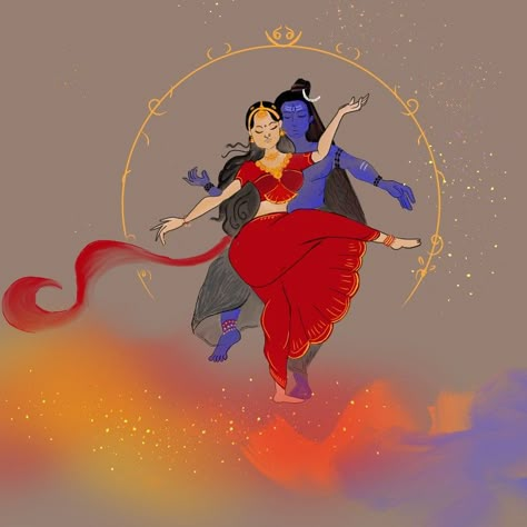 Shankar And Parvati, Maa Parvati Painting, Shiv Parvati Dance, Shiv Shakti Art, Shiva Sati, Shiv Bholenath, Mahadev Shiva, Shiv Parvati, Shiv Shankar