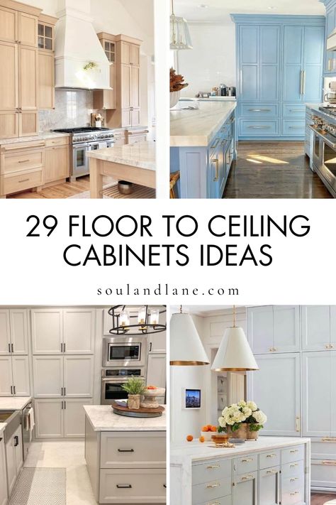 Elevate your home's storage and style with our guide to floor to ceiling cabinets. Perfect for any room lacking in space or organization, these towering pieces offer a sleek, uninterrupted look while maximizing storage potential. Imagine the elegance of seamless cabinetry in your kitchen, living room, or bathroom, providing ample space for everything from dishes and pantry items to books and linens. Dive into the world of endless storage possibilities and give your space the luxurious, clutter-f Cabinets That Go To The Ceiling, Kitchen Cabinets That Dont Go To The Ceiling, 10ft Ceiling Kitchen Cabinets, 9 Ft Ceiling Kitchen Cabinets, Ceiling High Kitchen Cabinets, Ceiling Height Kitchen Cabinets, Upper Cabinets To Ceiling, Floor To Ceiling Pantry Cabinets, Ceiling Height Cabinets