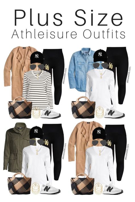 Plus Size Fall Athleisure Outfits - Alexa Webb Plus Active Wear Outfits, Plus Size Leggings Outfit Fall Casual, Layering Plus Size Outfits, Fall Plus Work Outfits, Plus Size Alaska Outfits, Plus Joggers Outfit, Plus Size Zoo Outfit, Travel Plus Size Outfits, Weekend Casual Outfits Winter