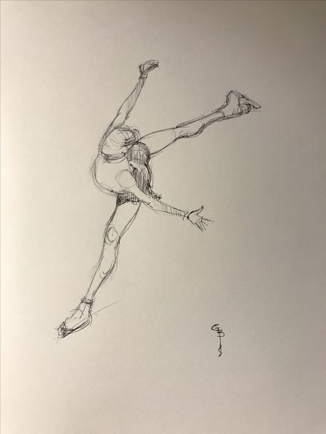 Figure Skating Drawing Poses, Figure Skating Drawing Reference, Figure Skater Drawing, Ice Skating Poses Drawing, Ice Skater Drawing, Ice Skating Tattoo, Figure Skating Sketch, Figure Skating Drawing, Ice Skating Drawing