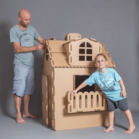 Playhouse For Kids, Cardboard Playhouse, Laser Cut Wood Crafts, Diy Cnc, Judaica Gifts, Cardboard House, Cnc Projects, Kids Playhouse, Corrugated Cardboard