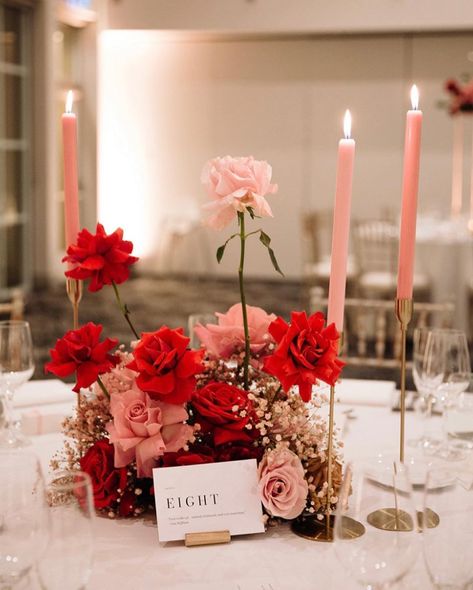 Red Candle Centerpieces, Candleabra Wedding, Pink Flower Centerpieces, Burgundy Candles, Red Roses Centerpieces, Burgundy Wedding Centerpieces, Gold Candlesticks, Pink Wedding Centerpieces, Red Centerpieces