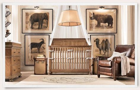 Safari Bedroom Decor, Safari Bedroom, Baby Safari Nursery, Crib Design, Restoration Hardware Baby, Safari Theme Nursery, Baby Nursery Themes, Adorable Nursery, Baby Room Design