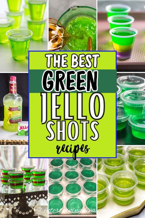 The Best Green Jello Shots Lime Jello Shots Vodka, Pickle Jello Shots, Key Lime Jello Shots, Recipes Using Vodka, Green Jello Shots, Best Jello Shot Recipes, Lime Jello Shots, Jello Shots Recipes, Strawberry Margarita Jello Shots