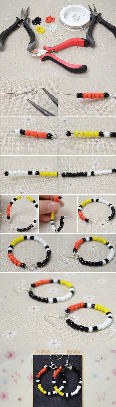 How to Make Native American Beaded Hoop Earrings with Four-Colored Seed Beads from LC.Pandahall.com Native American Bead Jewelry, Crochet Rosary, Beading Basics, Bead Buddies, Diy Bracelets How To Make, Crochet Mittens Free Pattern, Making Jewelry For Beginners, Native Designs, Homemade Necklaces