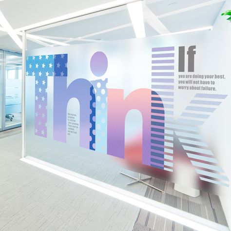 Creative English frosted glass film office partition colored cellophane door sticker translucent opaque Office Glass Frosting Design, Door Stickers Ideas, Glass Door Sticker Design, Glass Door Sticker, Glass Film Design, Frosted Glass Sticker, Window Glass Design, Glass Door Design, Frosted Glass Window