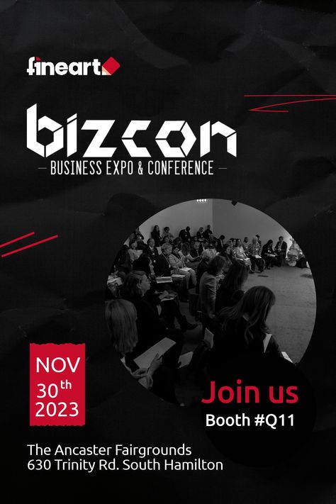 We're thrilled to announce that we'll be exhibiting at the BizCon Business Expo and Conference on Thursday, November 30th, 2023, at The Ancaster Fairgrounds. Find us at Booth #Q11 for an engaging experience and to explore our latest innovations. #BizCon2023 #businessexpo #innovation #networking #designagency Announcement Design, It Network, Ui Ux Design, Design Agency, Ux Design, Fine Art, Design