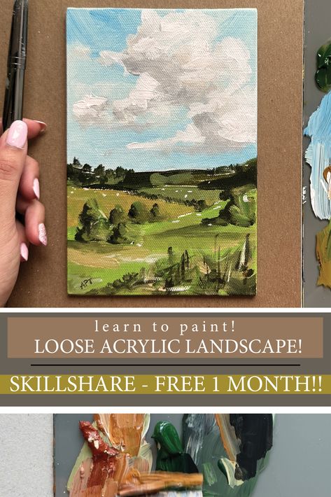 Loose Acrylic Landscape Painting Acyrlic Painting, Brush Techniques, Value Painting, Road Painting, Raw Sienna, Painting Night, Landscape Painting Tutorial, Acrylic Tips, Skillshare Classes