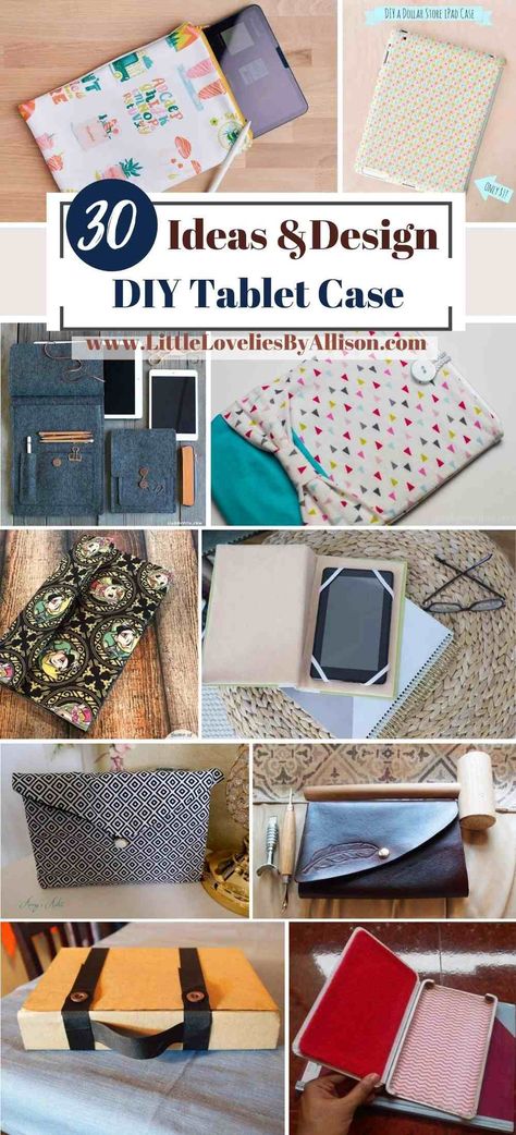 30 DIY Tablet Case Ideas For iPads And Android Tablets How To Make An Ipad Cover, Tablet Cover Design, Tablet Case Diy Free Pattern, Tablet Case Sewing Pattern, Tablet Cases Aesthetic, Tablet Bag Pattern, Ipad Pouch Diy, Kindle Cover Diy, Tablet Cover Diy