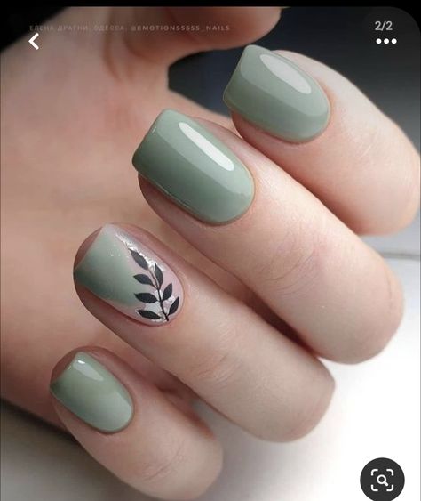 Greenery Nails, Green Trendy Nails, Art Designs Ideas, Summer Nail Art, Stylish Nails Designs, Simple Gel Nails, Work Nails, Pretty Nail Art, Short Acrylic Nails Designs