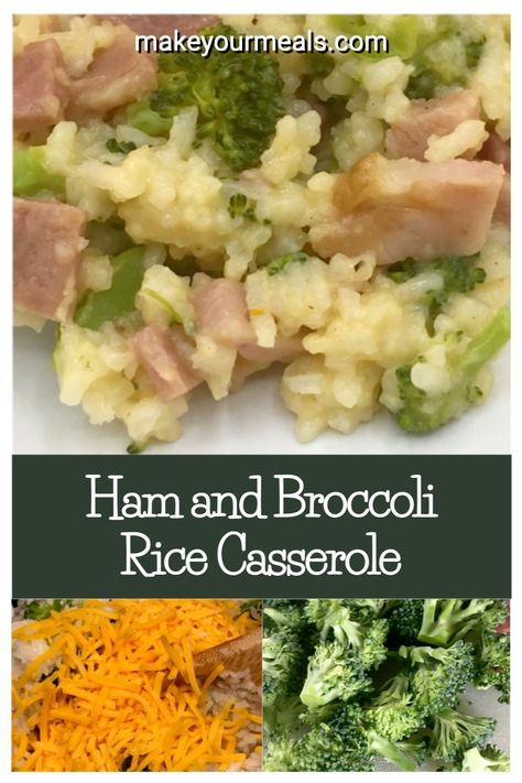 Stuck with a ton of leftover ham from your Easter holiday? Try our Ham and Broccoli Rice Casserole Recipe - Delicious cheesy rice filled with ham and broccoli that makes for an easy weeknight meal! Broccoli Rice Ham Casserole, Ham Broccoli Cauliflower Rice Casserole, Casseroles Using Leftover Ham, Cheesy Ham And Broccoli Casserole, Ham And Broccoli Casserole Recipes, Rice And Ham Recipes, Ham Broccoli Rice Casserole Crock Pot, Ham Casserole With Broccoli And Rice, Ham And Rice Casserole Recipes