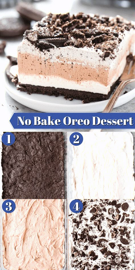 No more mushy Oreo Dessert! This oreo delight recipe is thick, fluffy and cuts cleanly. It’s put together in just 20 minutes of prep with 8 ingredients, and has a reputation for becoming a go-to family favorite. Oreo Delight Recipe, Cold Desserts Summer, Oreo Pudding Dessert, Oreo Whipped Cream, No Bake Oreo Dessert, No Bake Peanut Butter Pie, Oreo Delight, Top Desserts, Oreo Dessert Recipes