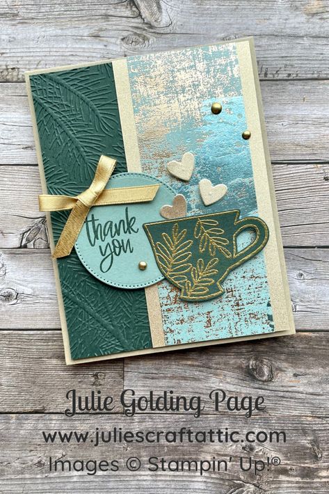 Dry Brushed Metallic Dsp, Tea Bouquet, Tea Evening, Tea Boutique, Tea Cup Card, Boutique Cards, Tea Riffic, Elegant Cards, Paper Craft Supplies