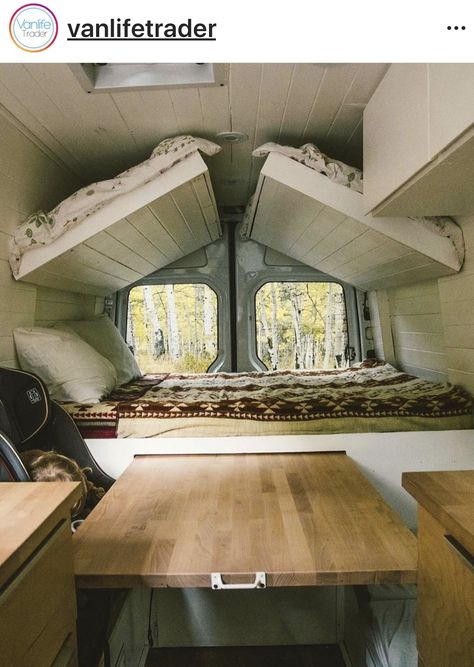 Camper Van With Bunk Beds, Van Life Bunk Beds, Bunk Bed Campervan, Van With Bunk Beds, Camper Van Bunk Beds, Van Life 2 Beds, Campervan Bunk Beds, Van Conversion With Bunk Beds, Fold Down Bunk Beds