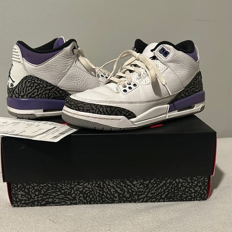 Air Jordan three retro’s Purple And Green Shirt Retro Purple Jordan 4, Air Jordan 3 Retro Dark Iris, Jordan 3 Dark Iris, Nike Jordan 11, Cute Jordans, Gucci Fabric, Air Jordan Low, Nike Air Jordan 5, Jordan 11 Retro Low