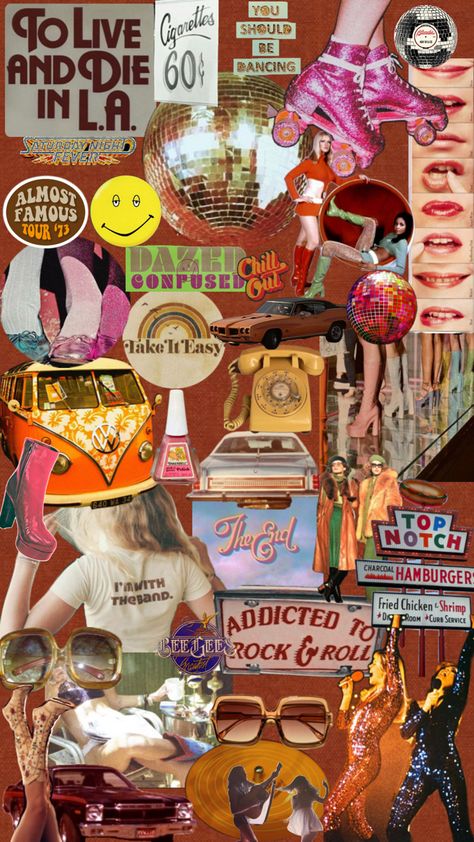 Wallpaper, collage, 70’s aesthetic, 1970’s, daisy jones, lockscreen, collage, dazed and confused, disco aesthetic 1970s Aesthetic Wallpaper, 1970s Aesthetic, Disco Aesthetic, 70’s Aesthetic, S Wallpaper, What's My Aesthetic, 70s Party, Different Kinds Of Art, Bridal Bachelorette Party