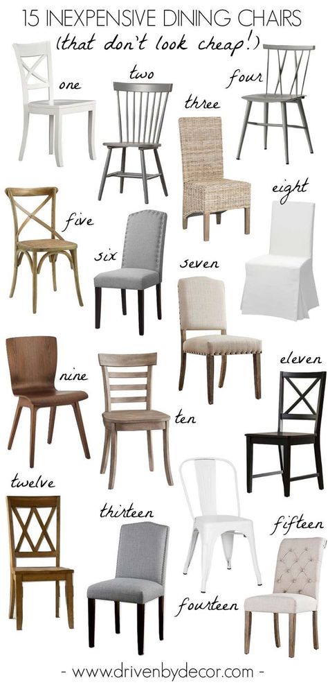 The best inexpensive dining chairs that don't look cheap! #diningchairs #chairs Off White Dining Chairs, Farmhouse Dining Chairs Wood, Mixed Dining Room Chairs, Wicker Chairs Dining Room, Wicker Kitchen Chairs, Easy To Clean Dining Chairs, White Upholstered Dining Chairs, Amazon Dining Chairs, Affordable Dining Chairs