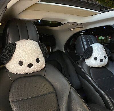 2pcs/set Cute Pochacco Auto Car Neck Headrest Pillow Super Soft Seat Pillows | eBay Cute Car Interior Aesthetic, Car Seat Decor, Exterior Car Decorations, Car Keychain Accessories, First Car Decorations, Boyfriend Car Gifts, Car Stuffed Animals, Cute Car Set Up, Car Headrest Pillow