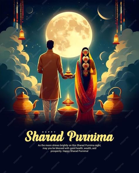 Happy Sharad Purnima with love and moon light social media post banner template | Premium AI-generated PSD Happy Sharad Purnima, Sharad Purnima, Navratri Images, Love Moon, Good Morning Wishes Quotes, Morning Wishes Quotes, Moon Light, You Are Blessed, Wishes Quotes