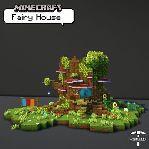 Minecraft Fairy House. . . . #minecraft #minecraftbuilds #minecraftfairy #minecraftfairyhouse #minecrafthouseideas #minecrafthouse #minecraftnatureideas Minecraft Magic Forest, Fairy Core Minecraft Builds, Fairy House Minecraft, Minecraft Fairy House, Minecraft Outdoor Ideas, Cozy Minecraft, Minecraft Enchantments, Minecraft Decor, Fantasy Minecraft