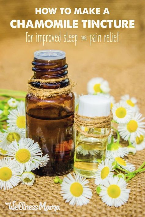 Chamomile tincture Chamomile Tincture, Cooking With Turmeric, Teething Babies, Wellness Mama, Magia Das Ervas, Herbal Tinctures, Natural Healing Remedies, Diy Remedies, Cold Home Remedies