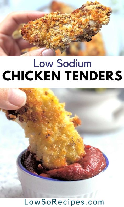 Low Sodium Chicken Tenders, Low Sodium Chicken Breast Recipes, Low Sodium Desserts, Easy Low Sodium Recipes, Salt Free Diet, Chicken Breast Tenders, Low Sodium Recipes Heart, Low Fat Chicken Recipes, Salt Free Recipes