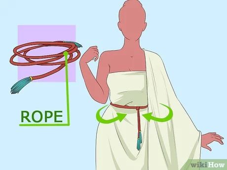 How to Make an Authentic Roman Toga: 14 Steps (with Pictures) Homemade Greek Goddess Costume, Roman Goddess Costume Diy, Roman Toga Woman, How To Tie A Toga With A Sheet, How To Tie A Toga With A Sheet For Women, Greek Toga Aesthetic, How To Wrap A Toga, Roman Costume Womens, Greek Goddess Costume Ideas