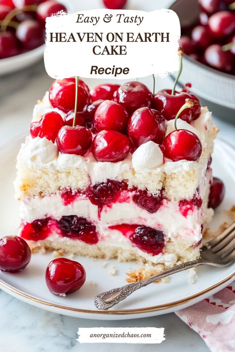 Cherry Trifle Angel Food Cake, Angel Food Cake With Pudding, Angel Cake Recipes, Heavenly White Cake, Cake With Pudding Layer, Flavored Angel Food Cake Recipes, Cherry Angel Food Cake Dessert, Cherry Walnut Cake, A Slice Of Heaven Cake