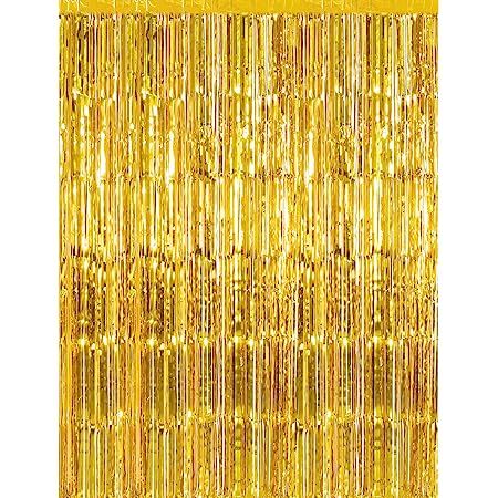 Gold Streamer Backdrop, Streamers Backdrop, Fringe Curtains, Backdrop For Birthday, Streamer Backdrop, Gold Party Decorations, Curtain Fringe, Gold Party, Wedding Engagement