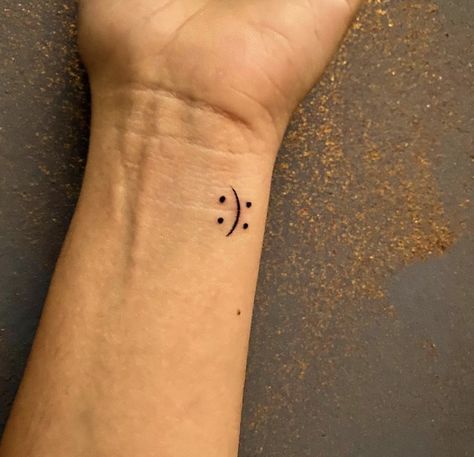 Tasteful Tattoos Men, Smile And Frown Face Tattoo, Smiley Frowny Face Tattoo, Fake Smile Tattoo, Emoji Tattoo, Smiley Face Tattoo, Karma Tattoo, Tattoo Catalog, Smile Tattoo