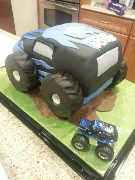 Monster truck cake 5th Birthday Cakes For Boys, Monster Truck Birthday Cake, Truck Birthday Cake, Truck Birthday Cakes, Monster Truck Cake, 5th Birthday Cake, Truck Cake, Truck Cakes, 1st Birthday Pictures