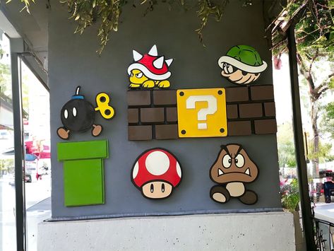 Mario Cart Hallway Decorations, Mario Bros Office Decorations, Super Mario Characters Drawing, Mario Brothers Trunk Or Treat, Mario Kart Decorations, Diy Mario Decorations, Mario Trunk Or Treat, Dry Bones Mario, Mario Party Decorations