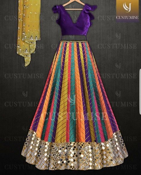 Orang India, Navratri Dress, Indian Outfits Lehenga, Gaun Fashion, Half Saree Designs, Long Dress Design, Salwar Kamiz, Indian Dresses Traditional, Colorful Dress