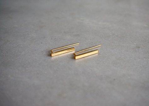 Silver bar earrings