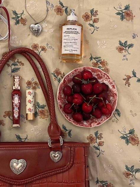 Purse, Tools, Bed, Floral, Red