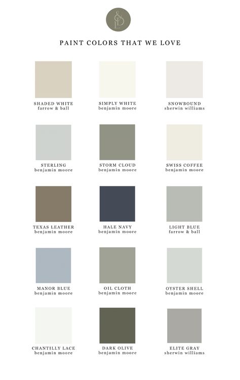 Paint Colors We Love! — Light & Dwell Organic Modern Kitchen Paint Colors, Light And Dwell Dining Room, Knoxville Gray Color Palette, Earthy Paint Color Palette, Built In Paint Colors, Laundry Paint Colors, Organic Modern Paint Colors, English Cottage Paint Colors, Best Laundry Room Paint Colors