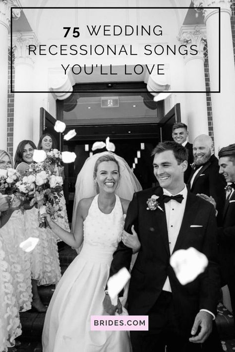 75 Wedding Recessional Songs You'll Love Wedding Ceremony Exit Songs, Wedding Exit Songs, Songs For Wedding, Wedding Recessional Songs, Processional Wedding Songs, Wedding Recessional, Wedding Music Playlist, Processional Songs, Recessional Songs