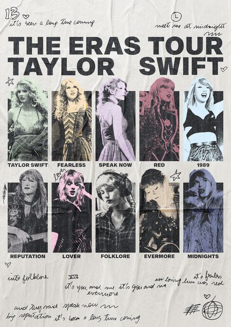 The Eras Tour - Poster (Taylor Swift) :: Behance Taylor Swift The Eras Tour Poster, Taylor Swift Poster Ideas, Taylor Swift Music Poster, Eras Tour Wallpaper, Taylor Poster, Eras Tour Poster, Poster Taylor Swift, Eras Tour Taylor Swift, Eras Tour Taylor