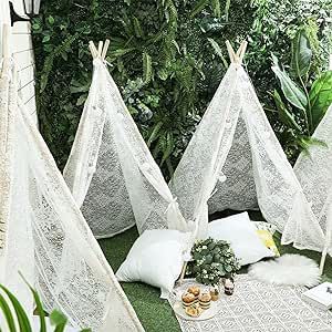 Playhouse Tent, Kids Tipi, Lace Teepee, Sleepover Tents, Play Teepee, Bell Tents, Tipi Tent, Kids Teepee Tent, Wooden Poles