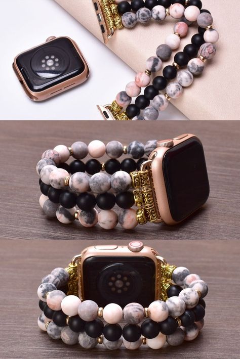 Diy Beaded Watch Band, Diy Watch Strap, Bead Apple Watch Band, Beaded Watch Bands Diy, Beaded Watch Bands, Diy Apple Watch Band, Beaded Apple Watch Bands, Diy Watch Band, Beaded Watches Bracelet