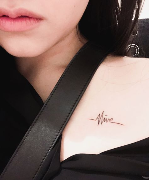 Minimal tattoo Alive Still Alive Tattoo, Alive Tattoo, Free Tattoo, Symbolic Tattoos, Line Tattoos, Minimal Tattoo, Minimalist Tattoo, Body Art Tattoos, Art Work