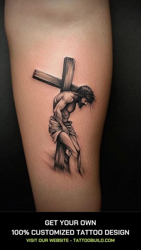 Christianity Tattoos, Jesus Tattoo Ideas, Christian Tattoos Men, Religious Tattoos For Men, Religous Tattoo, Unique Christian Tattoos, Christian Tattoo Ideas, Jesus Tattoo Design, Bible Tattoos