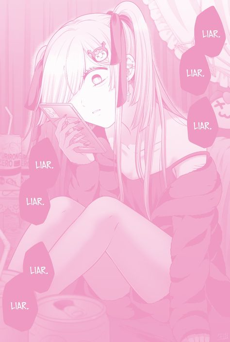 Pink Manga Panel, Yandere Aesthetic, Obsessed Girlfriend, Pink Manga, Aesthetic Pin, Yandere Girl, Yandere Characters, Dangerous Love, Bow Wallpaper