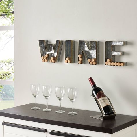 Wine Wall Decor, Galvanized Sheet Metal, Wine Decor Kitchen, Wine Cork Holder, Cork Holder, Wine Kitchen, Galvanized Sheet, Cork Art, Plate Wall Decor