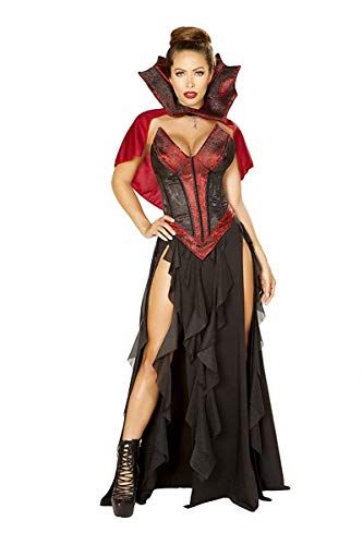 Blood Lusting Vampire Costume Red/Black Small Roma Costume https://smile.amazon.com/dp/B07F95LYDD/ref=cm_sw_r_pi_dp_U_x_bbTODb0VYHMTG Long Ruffled Skirt, Vampire Costumes, Under Your Spell, Comedy Jokes, Corset Skirt, Black Corset Top, Vampire Costume, Jokes Funny, Ruffle Collar